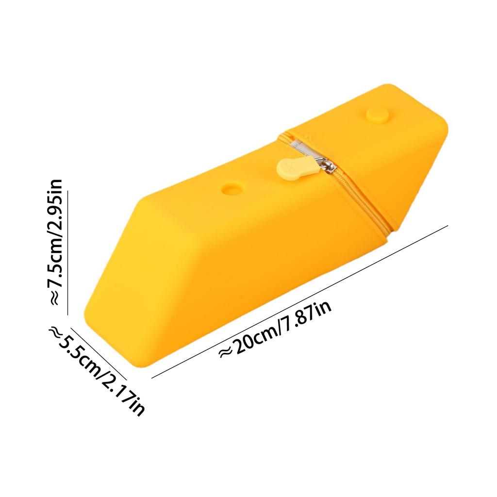 1pcs Silicone Pencil Case Large Capacity Student Pencil Case Gradient Rectangular Stationery Organizer Pencil Case