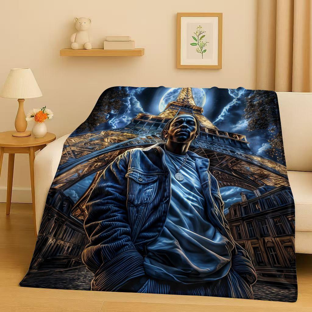 26 Style Top Hip Hop Rapper Star Cartoon Art Flannel Blanket,Ultra Soft Warm Plush Throw for Home Bedroom Bed Sofa Cover Office