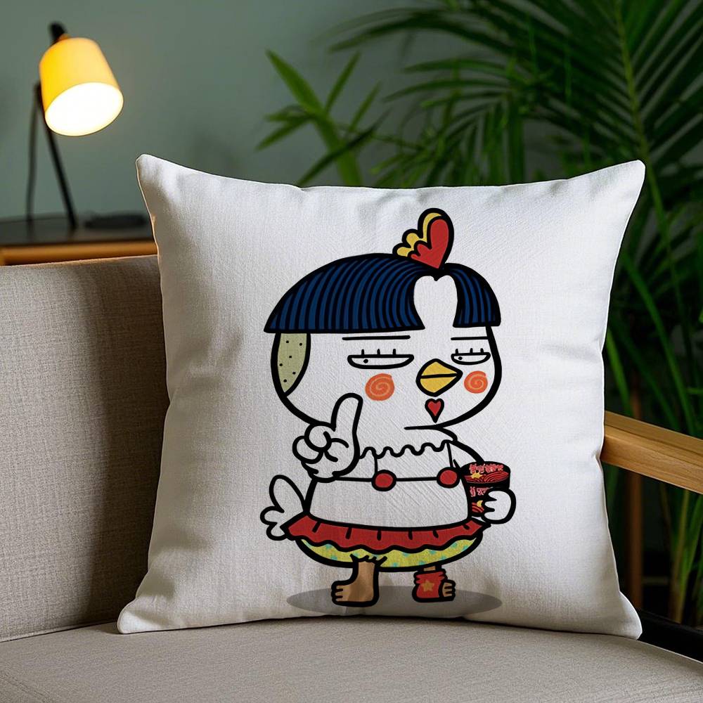 

Kwaii Anime B-Buldak RameSn Pillow Case Short Plush Double-sided Printing Home Machine Washable in Winter Cushion Cover 30cm x 30cm