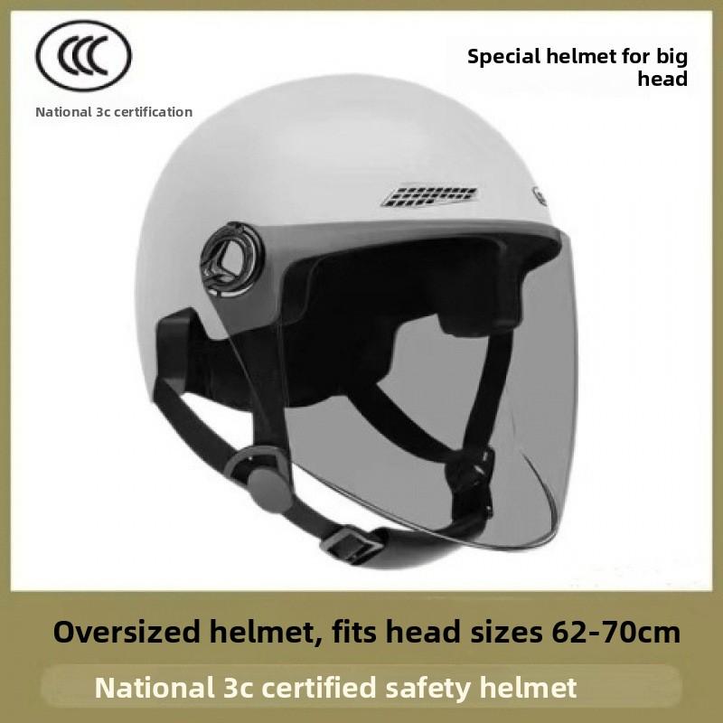 Large Electric Car Helmet Men's Large Head Circumference Extra Large Size Half Helmet