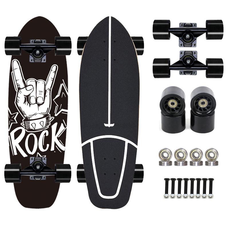 Thailand Maple Big Fish Board Single Upturned Skateboard Walking Board Land Surfboard Brush Street Board Four