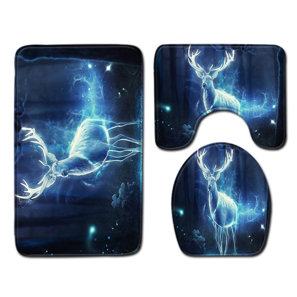 Weihnachts-Badezimmer-Bodenmatte Toilette Dreiteiliges Set