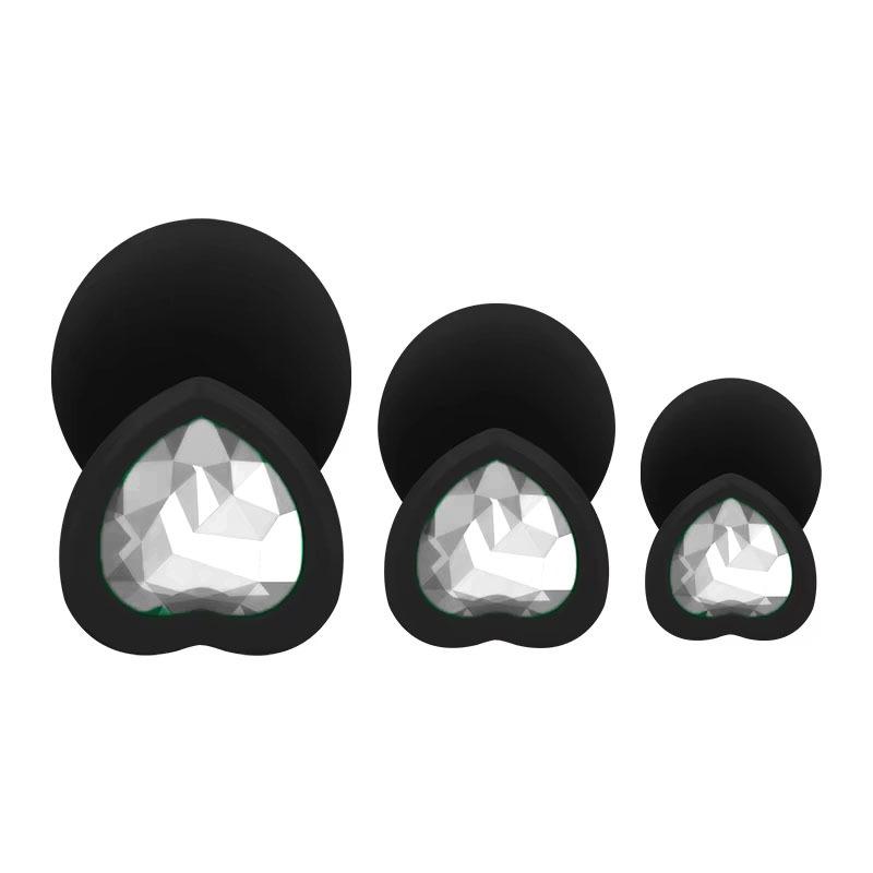 3Pcs Set Butt Anal Plug With Crystal Sex Toys for Women Men Soft Silicone Erotic Massager Stimulator Dildo Adult Product Plug