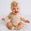 Elastic Infant Turban Hat Socks Set Soft Cotton Hat Sock Set Baby Headscarf Hat  Newborn Supplies