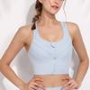 Plus Size Shockproof Sports Bra for High-Intensity Yoga & Running - Women's Front Zipper Fitness Vest