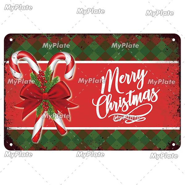 [MyPlate] Christmas Metal Sign Vintage Tin Sign Bar Decorative Plaque Home Decor Bar Wall Sticker Party Poster Gift