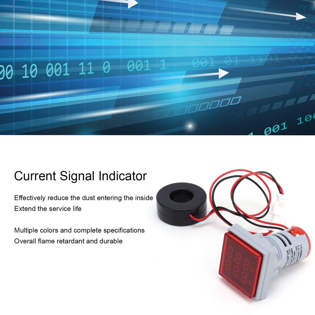Current Signal Indicator   2‑Display   Lamp Light 60.500V AC AD16‑22FVA