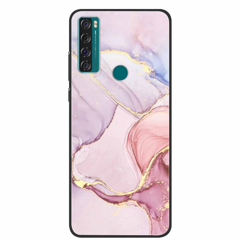 Per Custodia TCL 20 SE Marmo Silicone TPU Cover Posteriore Morbida Custodia per Telefono Per TCL 20 SE T671H Coque Cartoon Antiurto Moda Funda
