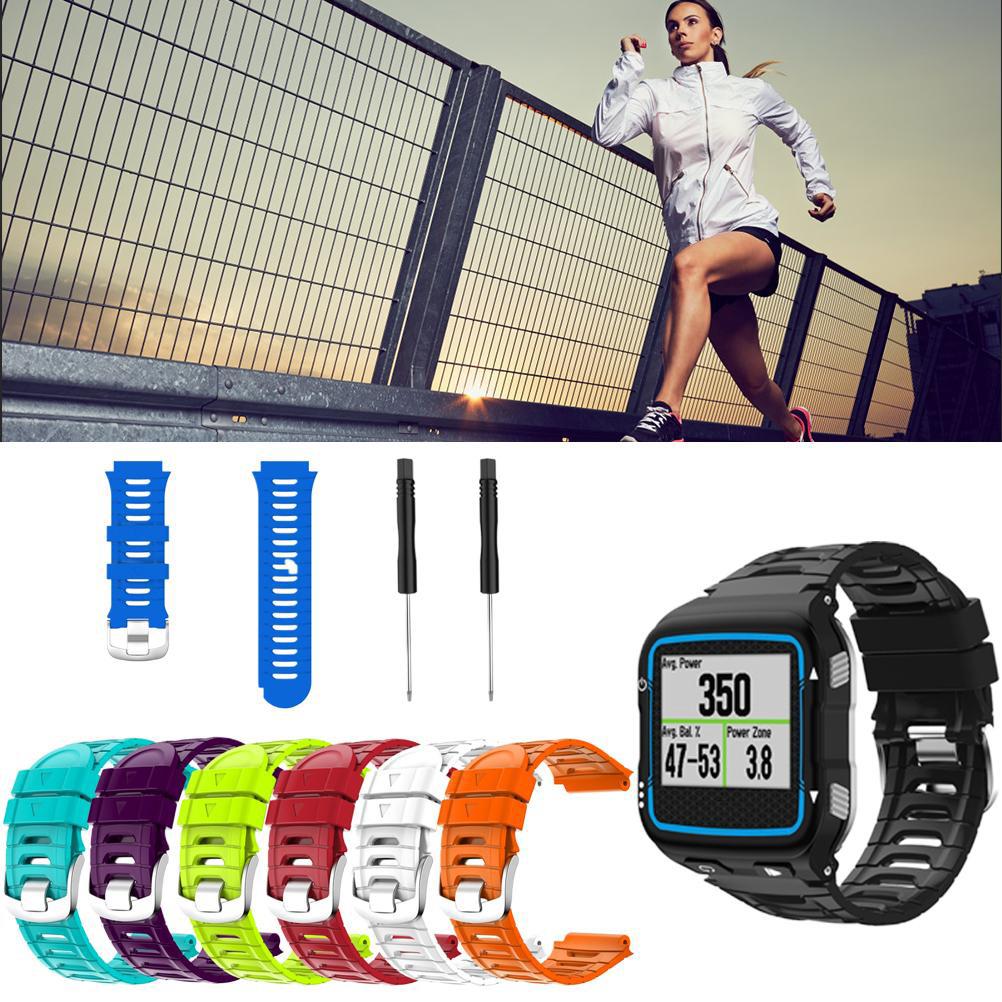 Silicone Watch Bands Replacement Bands Soft Comfortable with Steel Buckle Watch Strap Compatible for Garmin Forerunner 920XT