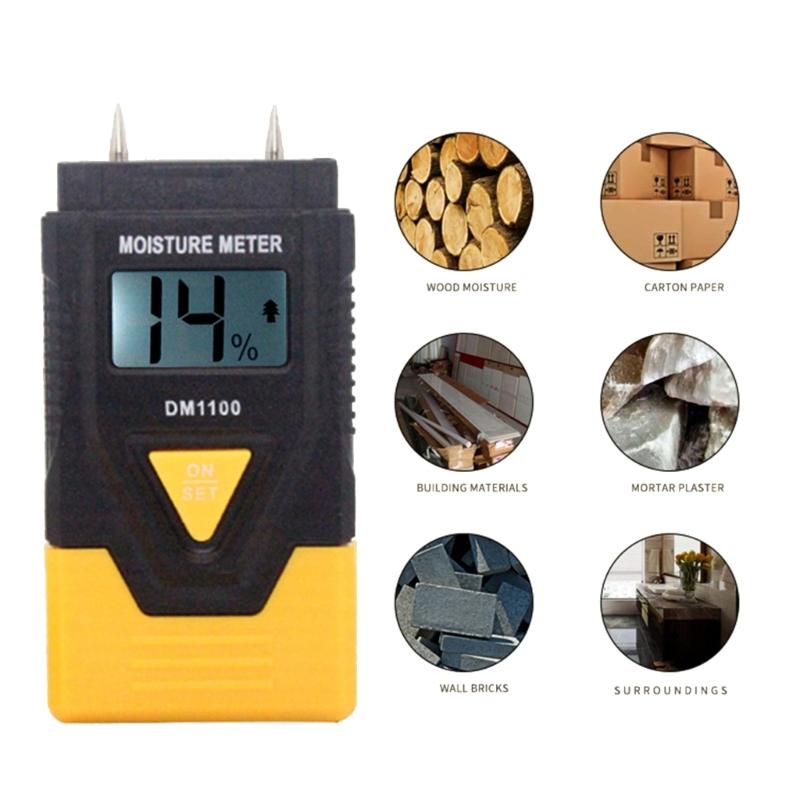 Portable Miniature Digital Hygrometer For Wood And Building Material Moisture Detection With Automatic Shutdown Feature