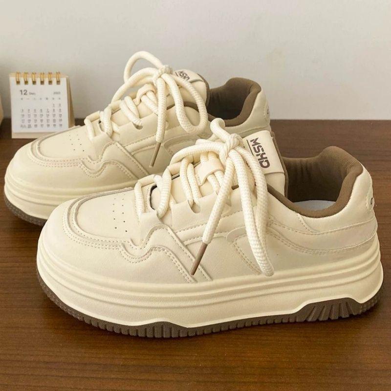 Muffin little white shoes women's versatile niche thick baseplate shoes new spring and autumn sports and leisure shoes