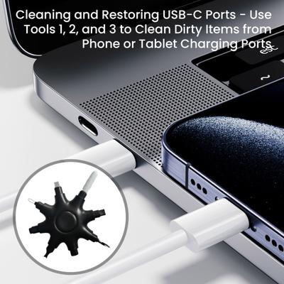 USB-C Pure Port Cleaning Kit Phone Charging Port Cleaner Speaker Headphone Switch Cleaner Charging Port Care Accessories
