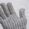 Daiso Ribbed Finger Hole Gloves Grey