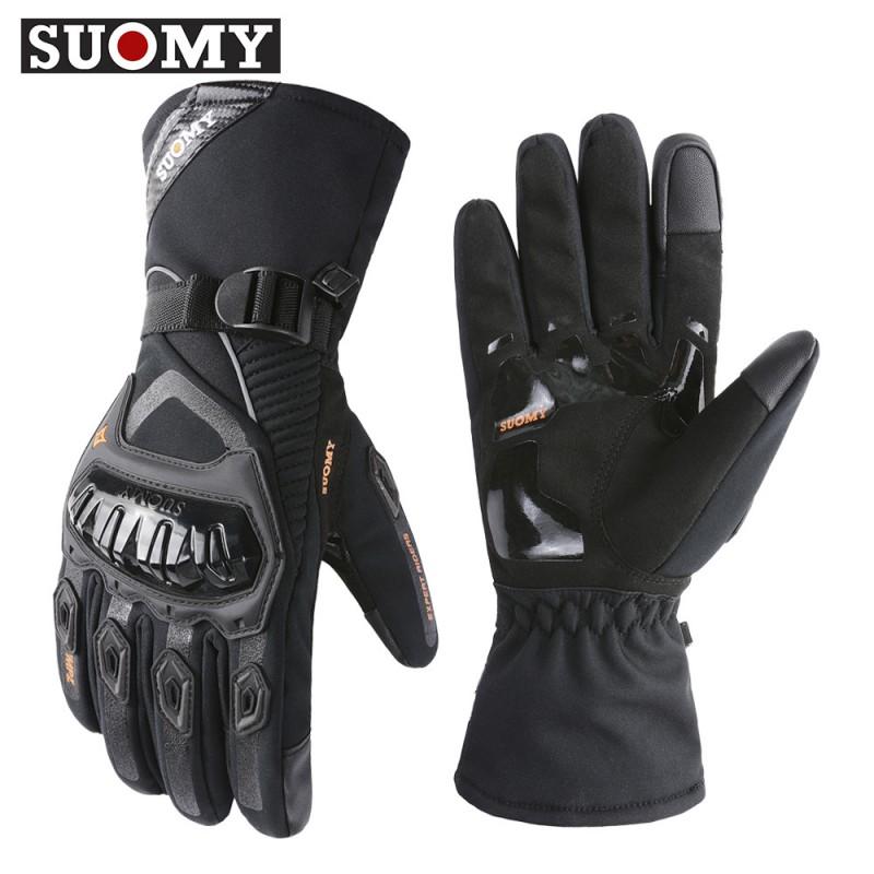 Winter Motorcycle Gloves Touchscreen Waterproof Windproof Thermal Long Cycling Men Women Small чёрный