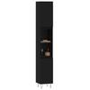 VidaXL Armoire de salle de bain noir 30x30x190 cm bois d'ingénierie 831533