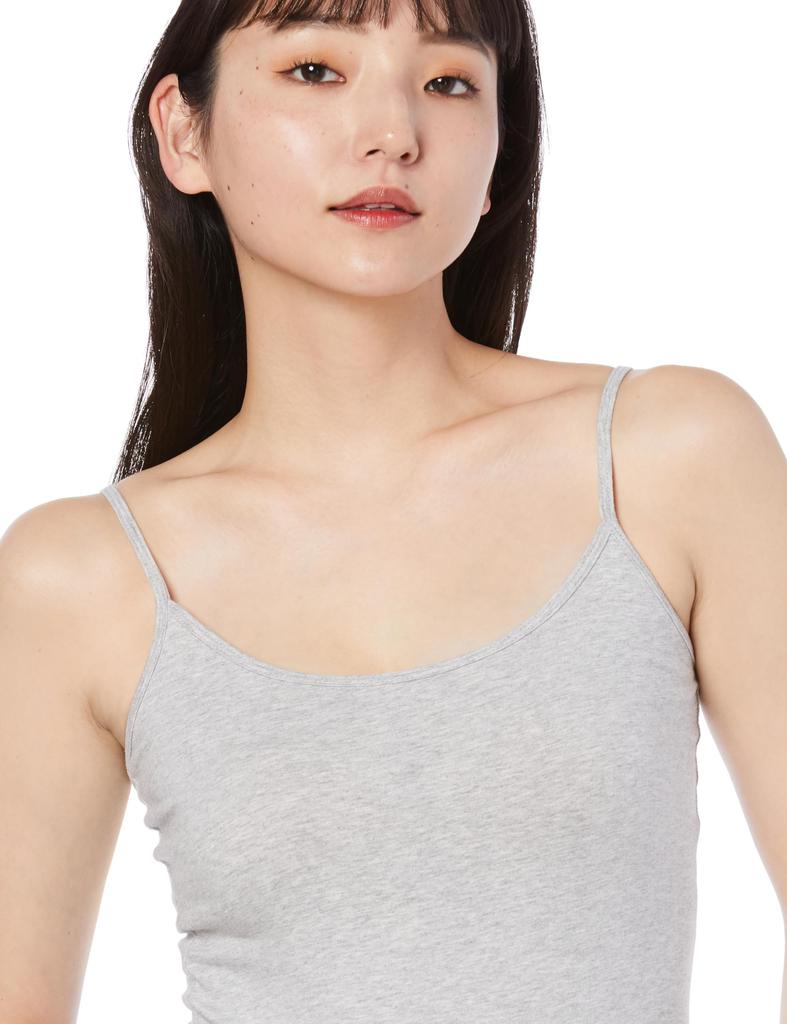 Amazon Essentials Slim Fit Light Medium 4-Pack Camisoles, Women's, Black/Heather Charcoal/Heather Gray/White,