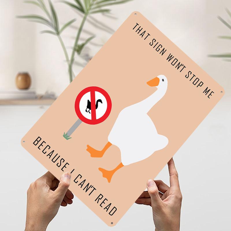 Goose Game Funny Gaming Tinplate Poster Customized Wall Art Vintage Metal Signs Retro Tin Plaque for Home Decorations House Room