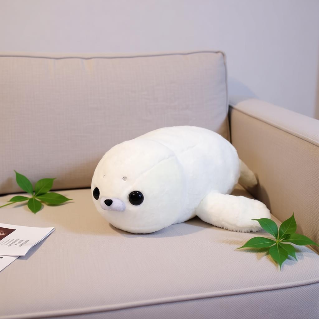 5060Cm Mignon Phoque Blanc Peluche Jouet Dessin Animé Animal Marin Poupée Remplie Oreiller Doux Allongé Cadeau d'Anniversaire de Fête Pour Enfants Garçons Filles