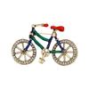 European and American Rhinestone Creative Bicycle Brooch, Fashionable, Drip Oil Brooch, Women's Clothing Accessories, Handbag Bicycle Chest Flower