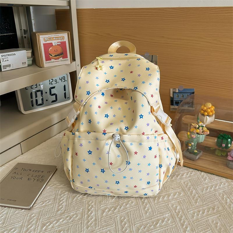 Star Print Backpack Student Schoolbag Women's Commuter Backpack
