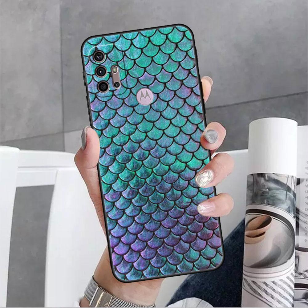 Snake Skin Print Case For Motorola G30 G60 G22  G9 Play G82 G52 G8 G9 G50 One Fusion Edge 20 Black Soft Phone Capas