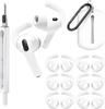 6 Pairs Silicone Sports Ear Hooks for AirPods Pro 3 Anti-Slip Ear Tips with Cleaning Kit Storage Pouch