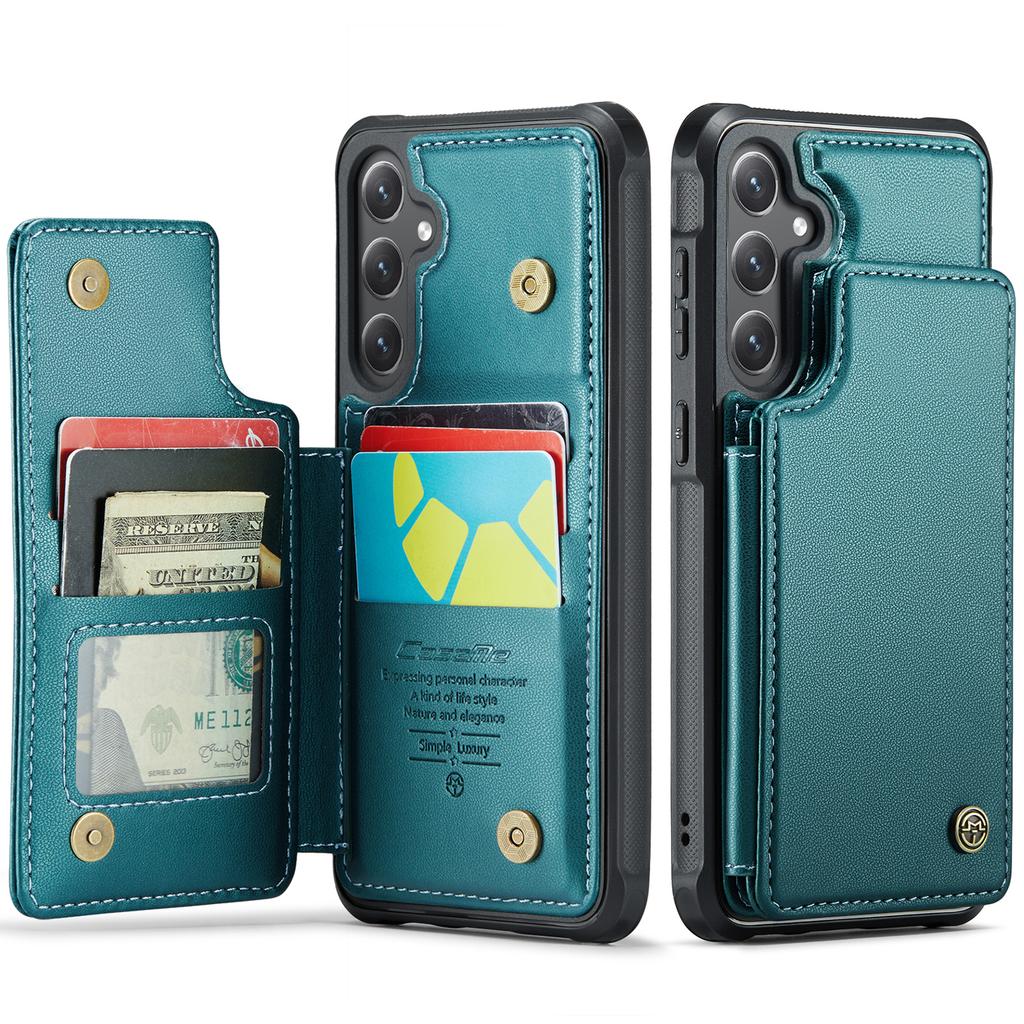 For Samsung Galaxy S26+ Case with RFID Blocking 5 Card Slots CASEME C22 Leather Back Cover