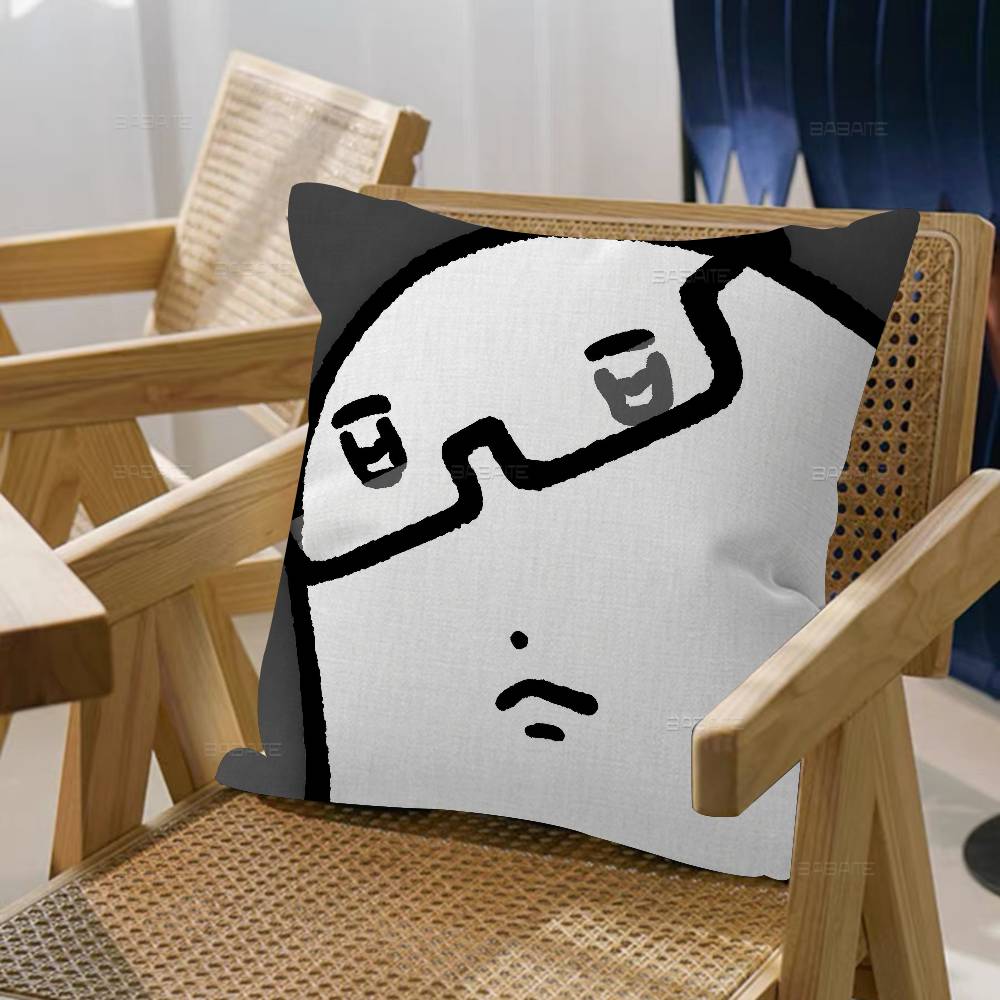 Cute Cartoon M-Mojjilong Cushion Cover Pillow Cover Decor Pillowcase Printed Cushion Case for Couch
