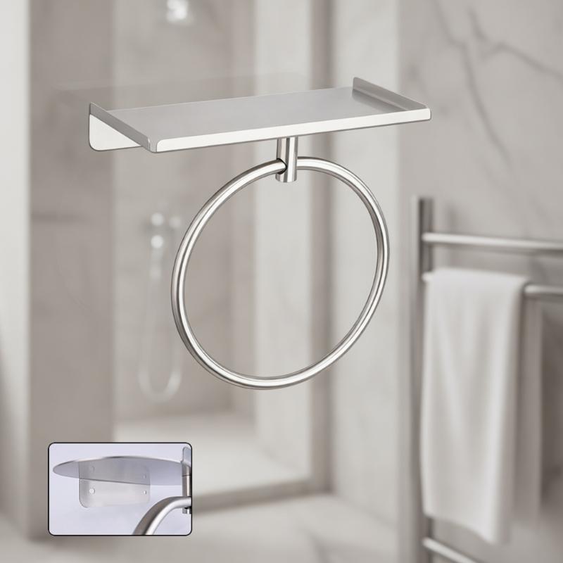 Elegant Brushed Towel Holder Rack For Small Space 180 Degrees Rotate Function 304 Stainless Steel