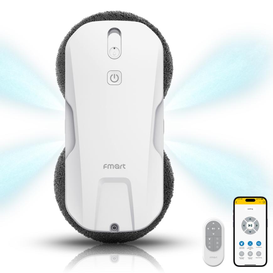 

Магнитный скребок для окон с дистанционным управлением - Аккумулятор 750 мАч, всасывание 5300 Па, распыление 120 мл, защита от падения, двусторонний инструмент для чистки