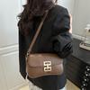 Fashion and Simple Temperament Summer New Versatile Casual Solid Color One Shoulder Crossbody Small Square Bag Woman