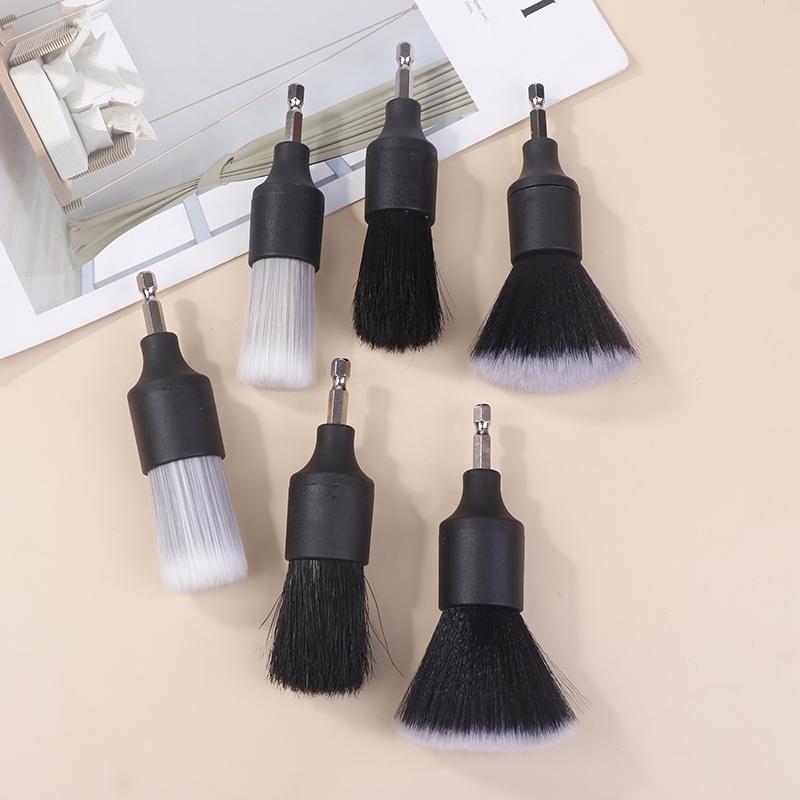 3 Pcs  Car Detail Brush Electric Drill Brush Boar Bristle Brush Car Interior Cleaning Crevice Brush