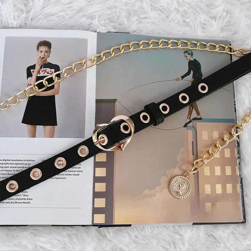 Belt Ladies Chain Decorative Waist Chain Premium With Dress Suit Black Waist Seal