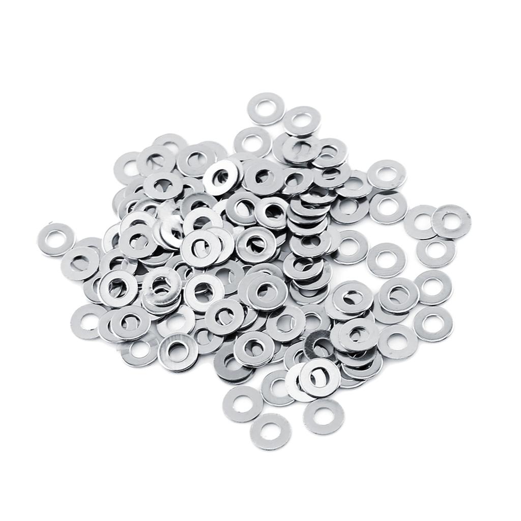 100pcs  304 Stainless Steel  Metric flat Washers Screw Repair Kit Tool M3 M4 M5 M6 M8 M10 (M3)