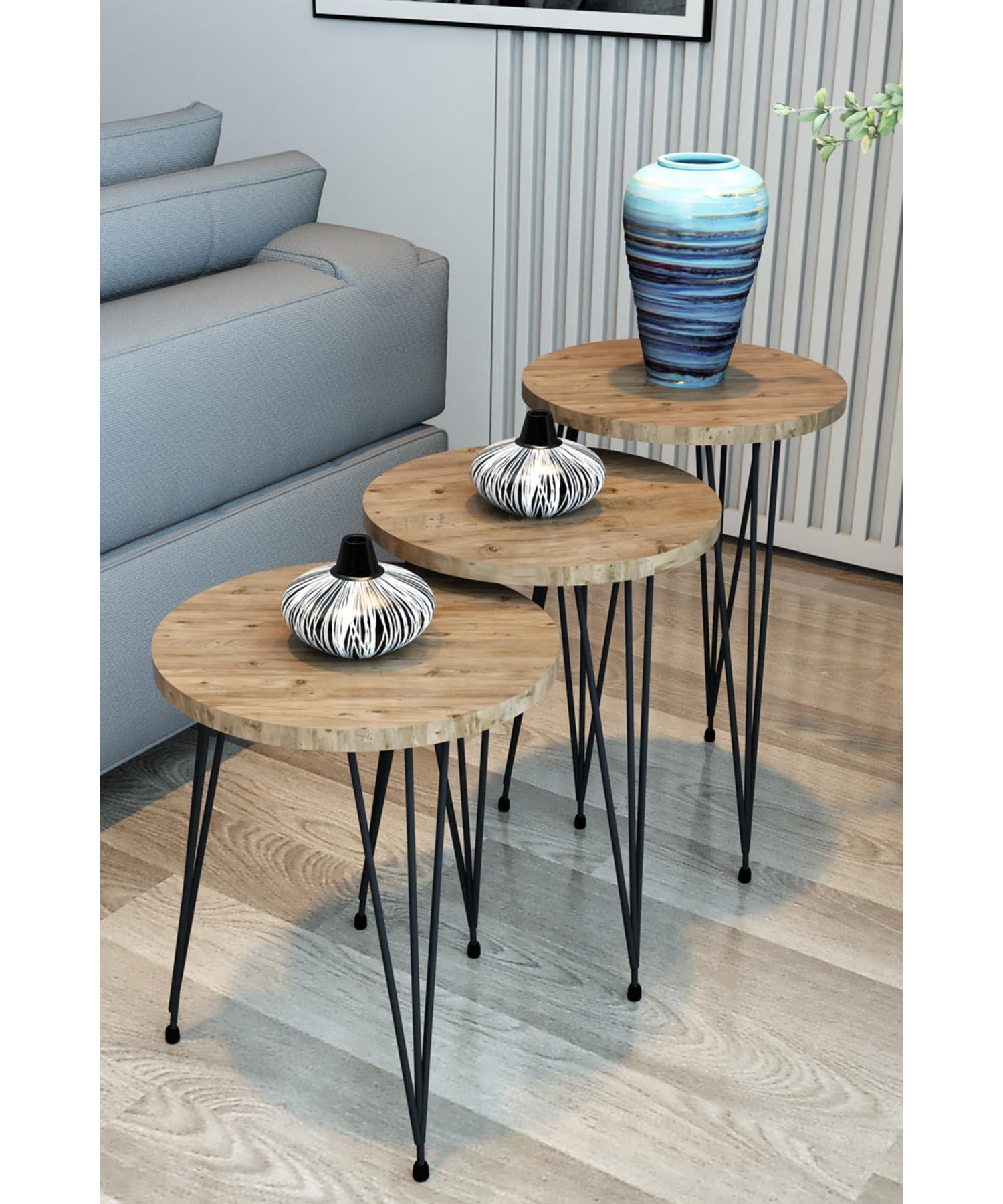 

3 Nesting Nesting Table Round Model Nesting Table Metal Wire Leg