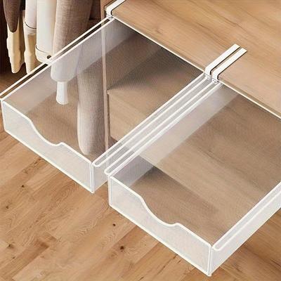Convenient Under-Desk Hanging Metal Mesh Basket Storage Basket with Pull-Out Drawer - Paste-Type, Easy To Assemble, Available In 4 Seasons