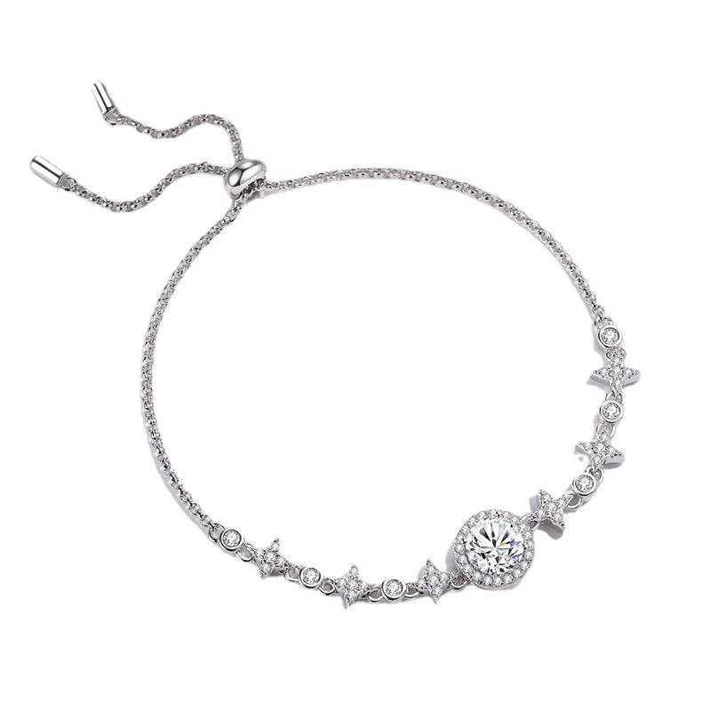 S925 Sterling Silber Armband für Frauen Koreanische Mode 1ct Moissanite Meteor Blase Armband Anti-echt Diamant Hand Schmuck