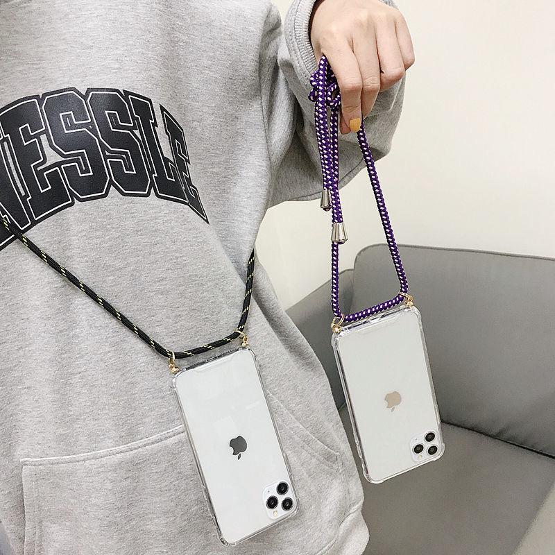 Necklace Crossbody Lanyard With Strap Case For Vivo V40 Pro V40 SE V40 Lite Shockproof Transparent Soft Cord Phone Cover Fundas