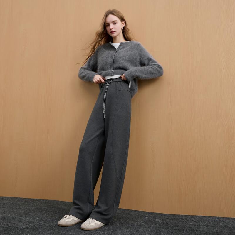 Sancai 2025 Winter Relaxed High-Waist Straight-Leg Pants