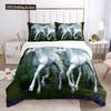 Unicorn Duvet Cover Set White Horse With Wing 3D Print King Size Polyester Comforter Cover For Kids Bedding Set With Pillowcase