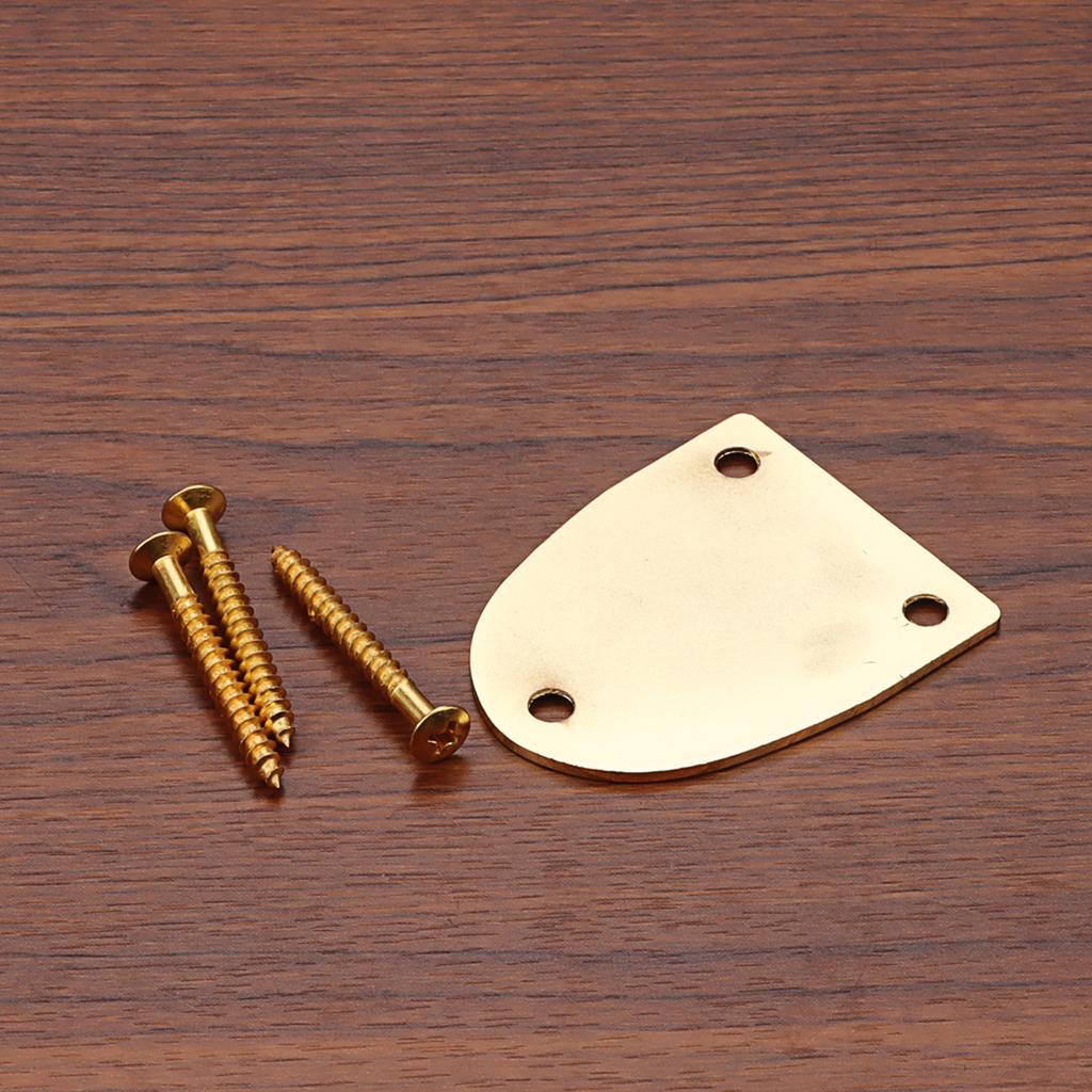 Electric Guitar Neck Plate with Screws 3 Holes Guitar Neck Joint Board Replacement Neckplate Electric Guitar Bass Parts