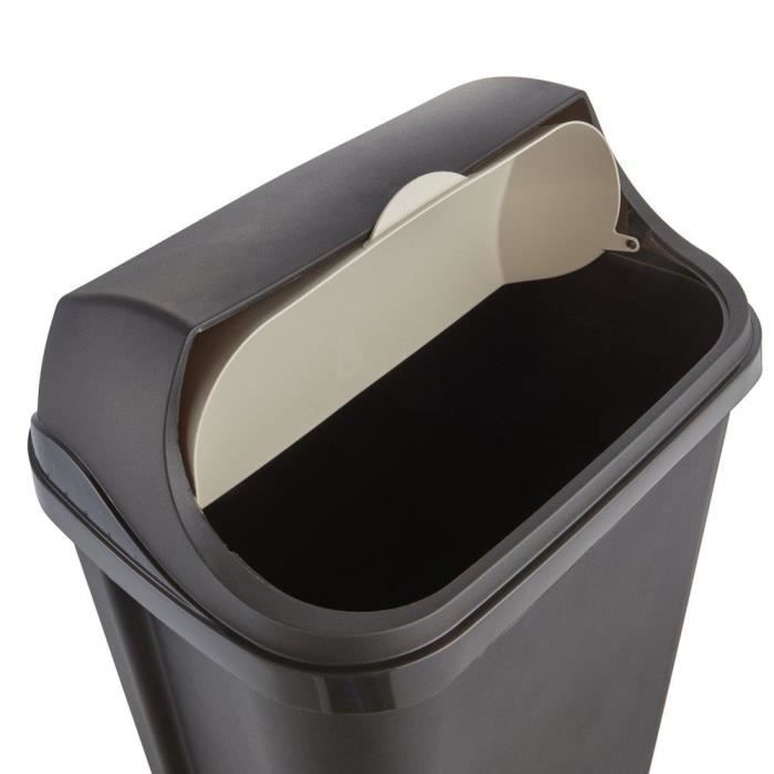 OKT 2053713 Poubelle Roll-Top 50 l en Grafit/krém, Plastique, 39 x 29,5 x 67,5 cm