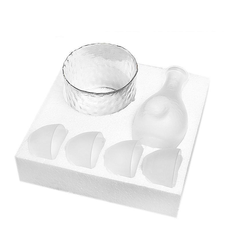 Creative Japanese Style Glass Wine Bottle Spirits Cup Sake Pot Set Wine Warmer Household Hot Wine Pot Frosted Pourers Decanter