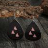 Pink Christmas Tree Pattern Leather Earrings for Women - Creative Letter Design