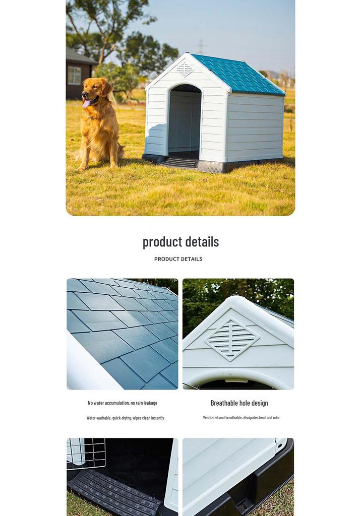 Xinding Rainproof & Windproof Outdoor Plastic Dog Kennel - Winter Dog House for Medium to Large Dogs