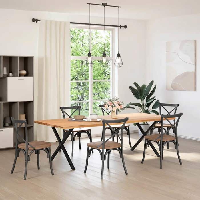 VidaXL Pieds de table à manger en forme de X, 2 pièces, noir, 90 x (72-73) cm, acier 4012924