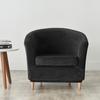 Club Armchair Cover, Velvet, Black