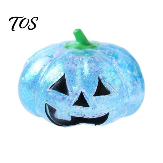 Smiling Pumpkin Toy 1/4Pcs Halloween Stress Relief Toy, Head Squeeze Glitter Desk Clear Office for Relieve Anxiety Soft Toys