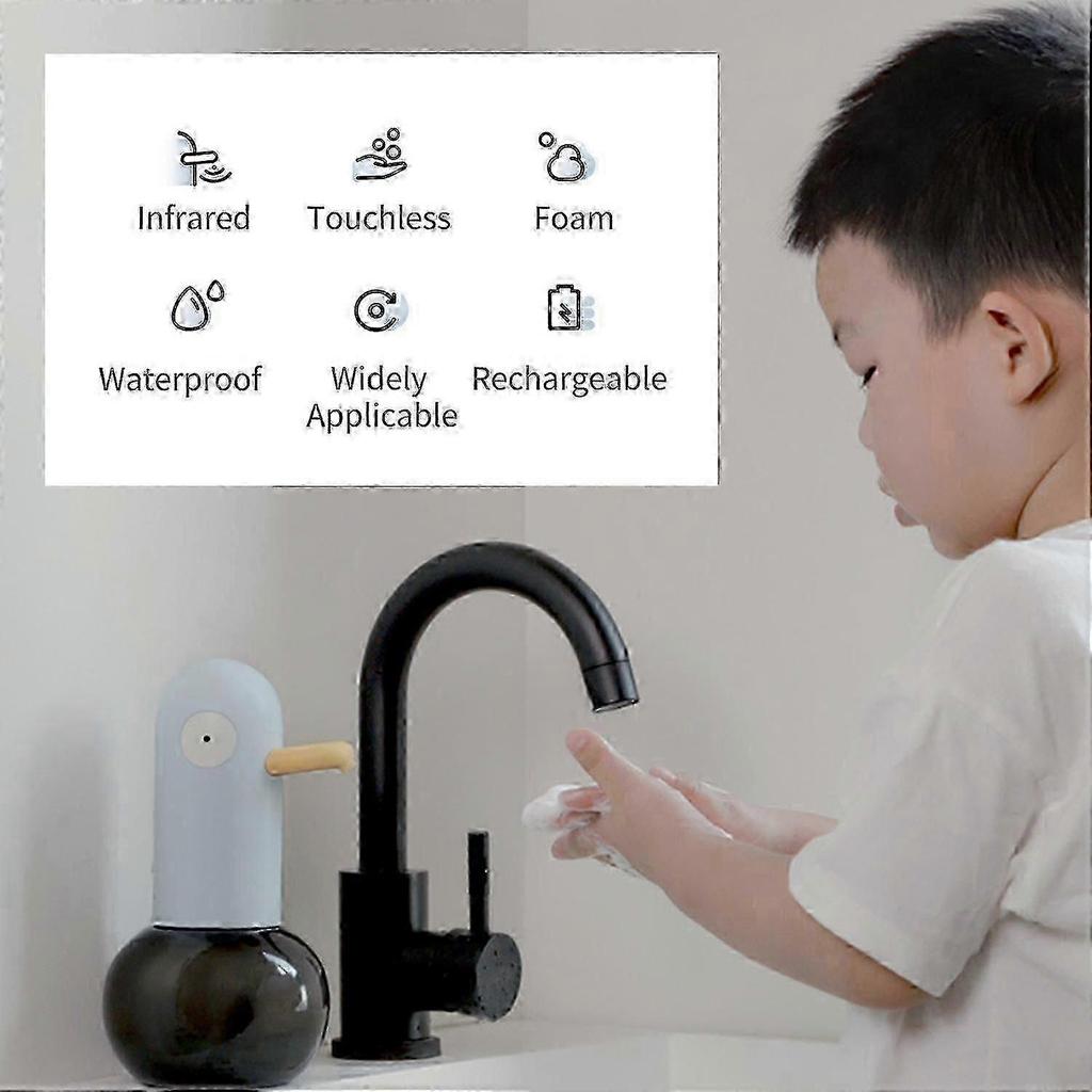 Dispenser automatico di sapone schiumogeno a forma di anatraDispenser di sapone schiumogeno senza contatto USBRicaricabile400ml-LG