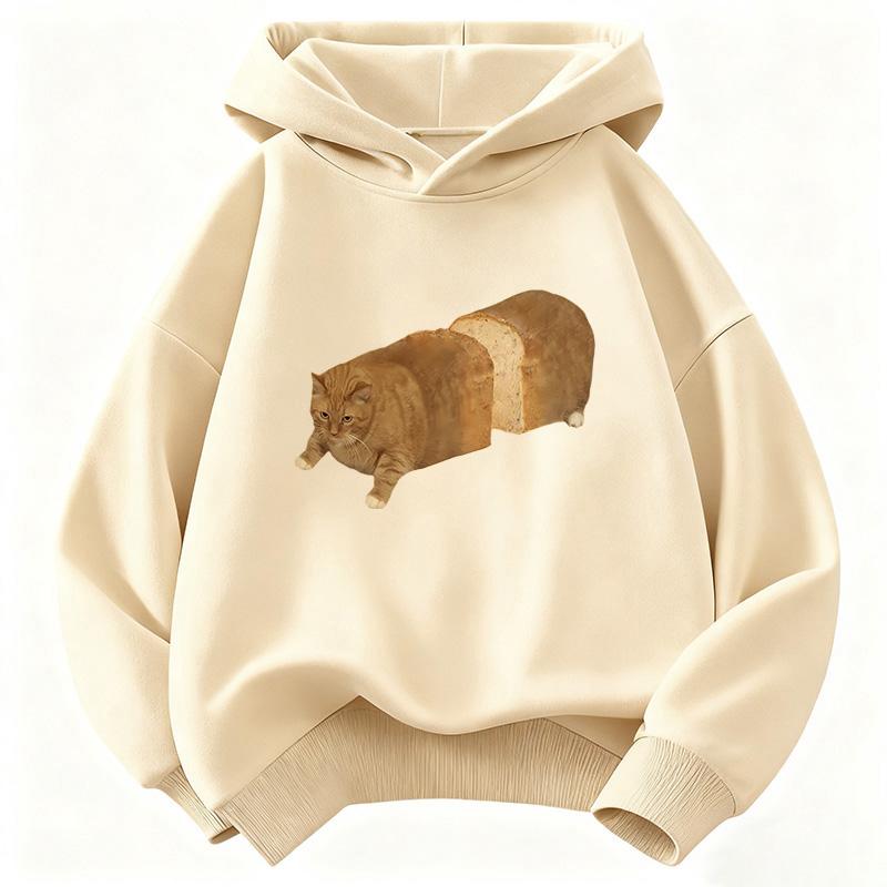 Hoodie Fat Bread Cat Design Children's Sweatshirt Cute Hoody for Boys Girls Casual Hoodies Spring Y2k Hoodies